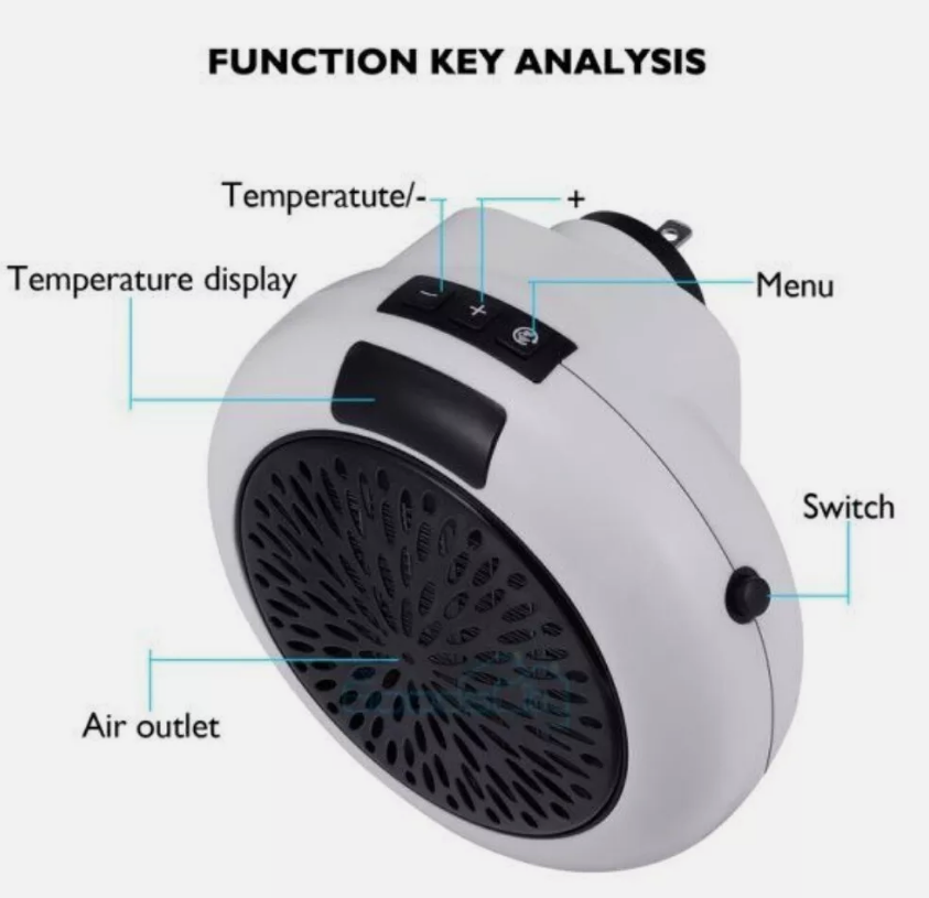 2025 Hot Selling Portable Mini Plug in Electric Wall Heater Drum Home Heaters for Winter Room product view