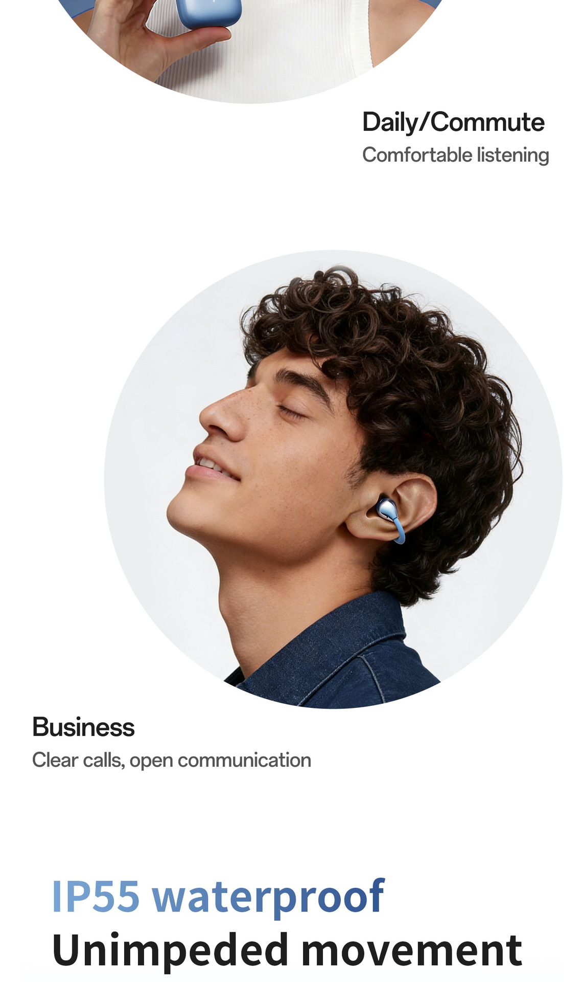 M169 Earbuds Earphone Headphone Hot-Selling Ear Clip Wireless for 6.0 Headset Voice Gesture Control Ultra-long Battery Life High detail