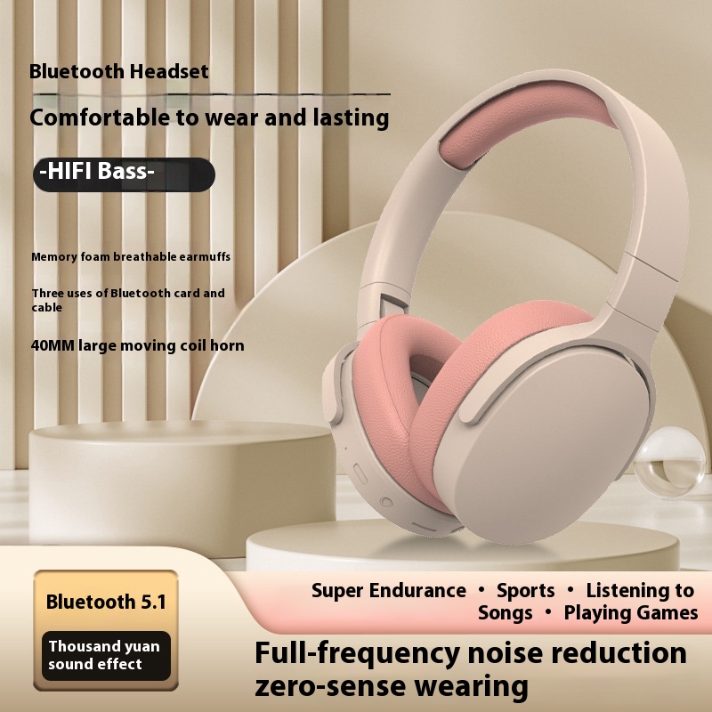 All-Inclusive Wireless Bass Long Life Head-Mounted Bluetooth Direct Sales Cross-Border Popular LED Headphones product view