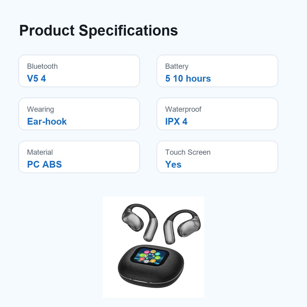 Wireless Bluetooth Earbuds Touch Screen Headphones product view