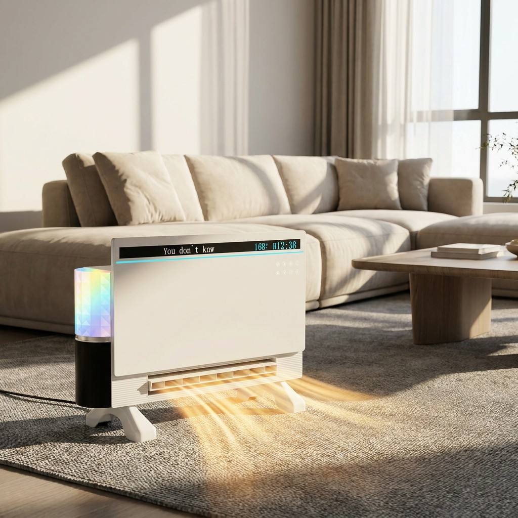 Compact Portable Heater Dual Mounting Ways With Circulation Fan Multi Smart Functions for Bedroom Indoor Heating product view