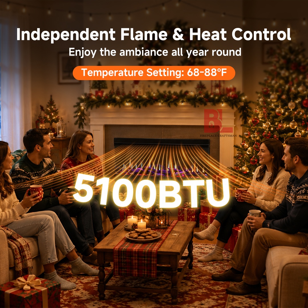 Virtual 3d Chimeneas Decorativas Wall Mounted Holographic Linear 3 Sided Fireplace LCD WiFi Modern Electric Fireplace Heater product view