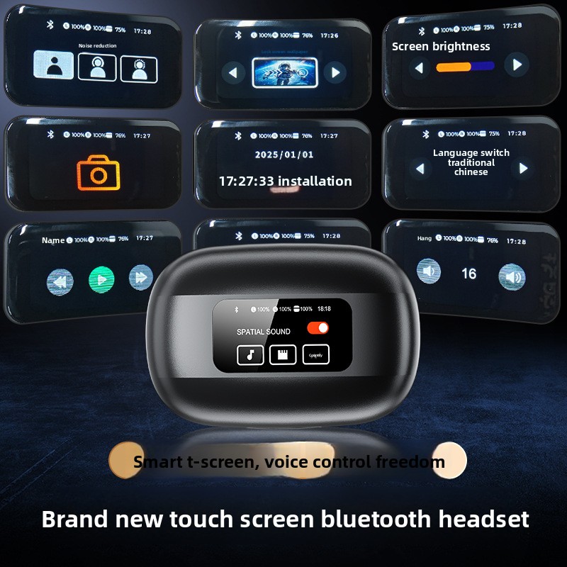 Sports  Headphones - High-Quality Noise-Canceling Multi-functional Long-Range Wireless Earphones with Touch Screen product view