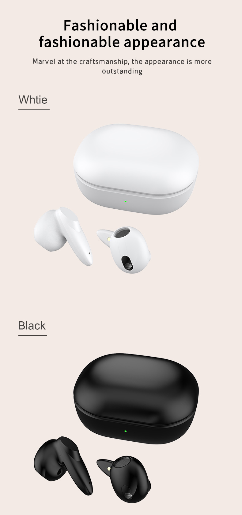 Original P18 TWS Wireless Earbuds BT 5.1 with Digital Display IPX6 Waterproof APT-X Type-C Charging detail