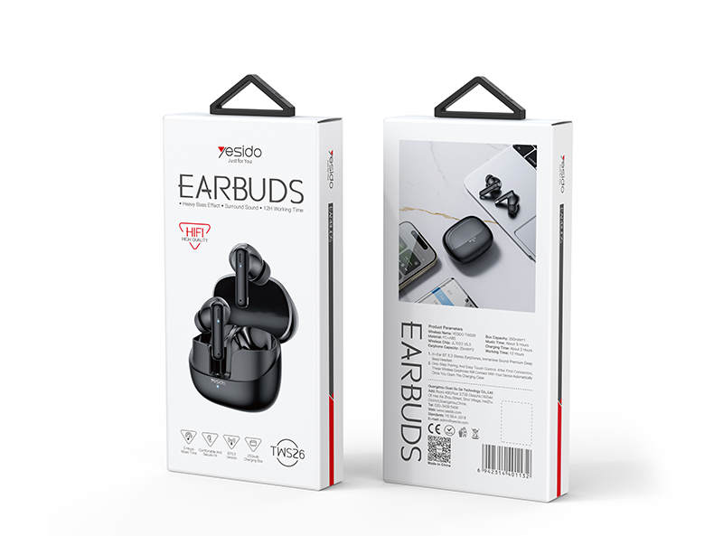 TWS26 Yesido BT5.3 Private Model Patent in Ear Style Headphones Tws Music Wireless Earphones product view