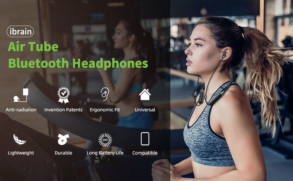Anti-Radiation Wireless Semi-in-Ear Sport Earbuds Active Noise Cancellation (ANC) IPX2 Waterproof for V4.0 Stereo Sound detail