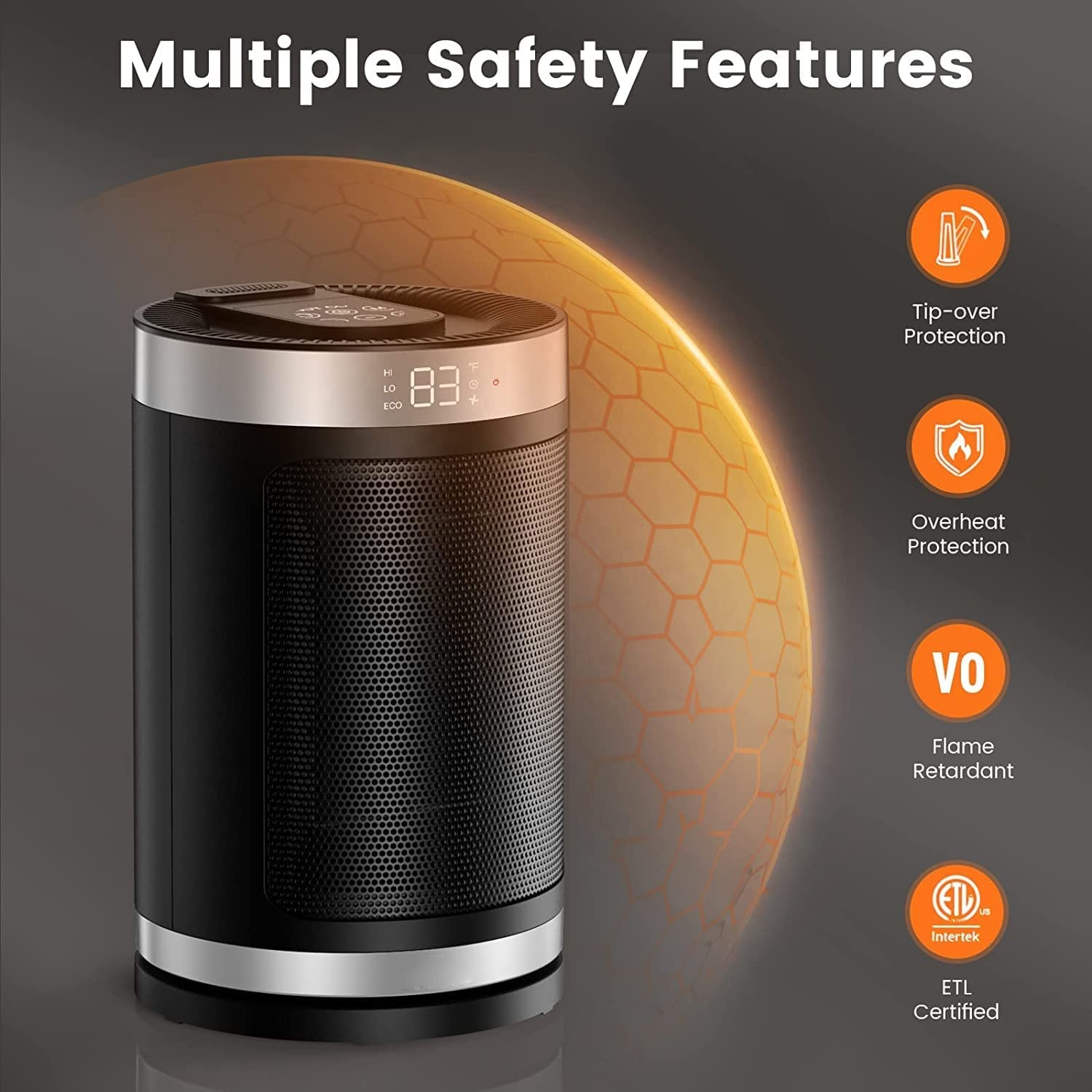 Indoor Fast Balanced Heating Quiet and Warm1350W/2000W Standing Electric PTC Ceramic Heater product view