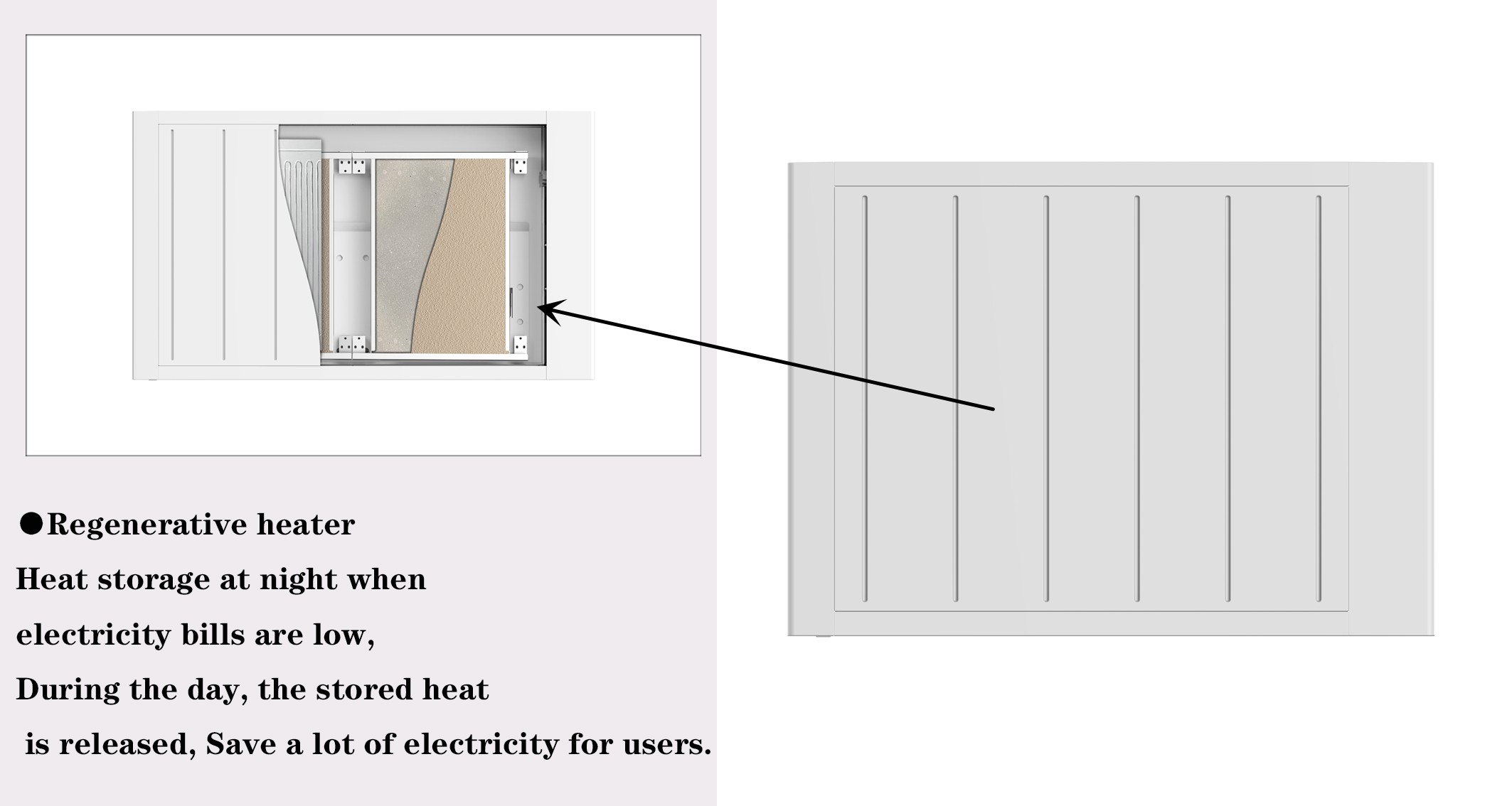 1000W 1500W 2000W Reliable Wall-mounted Electric Economic Heater Ceramic Coating Home Electric Heater detail