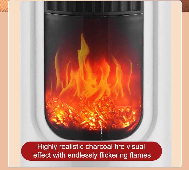 Factory 2000W Remote PTC Heater with Humidifier Small Cylindrical Fan Heater Flame Effect Touch Screen LED Hotel Commercial detail