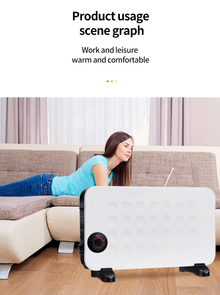 2000W Electric Convection Heater Digital With Remote Control Movetable Wheels Heating Wires Factory Price detail