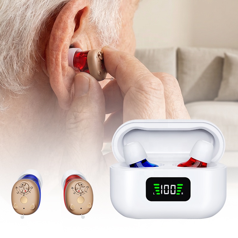 Greatears Rechargeable CIC In-Ear Hearing Aids-Portable Wind-Resistant For Elderly