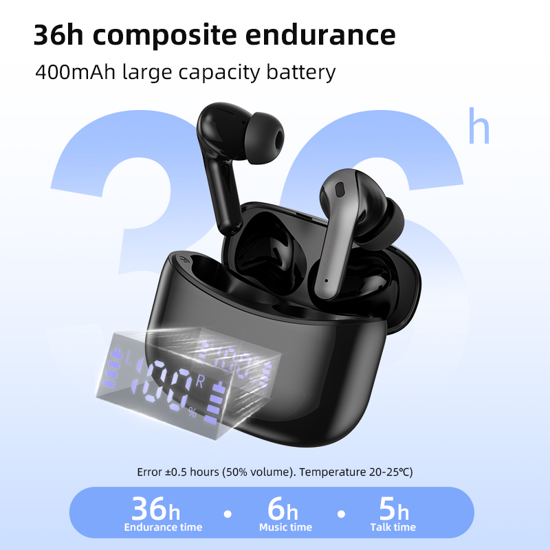 Custom Brand Portable TWS Earbuds Mini OEM X15 Wireless In-Ear Earphones Touch Control Fast Wireless Charging Digital Display JL product view