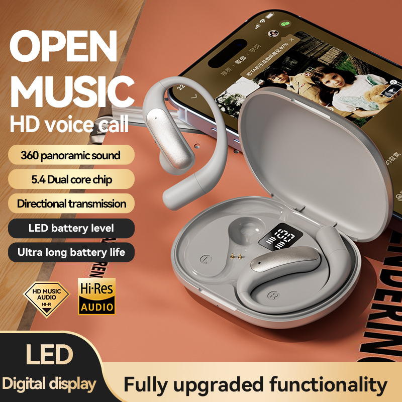 M127 Ows Wireless Earbuds BT 5.4 Open Stereo Sports Earphones LED ENC Noise Cancellation IPX5 Waterproof for Android/iOS/Windows product view