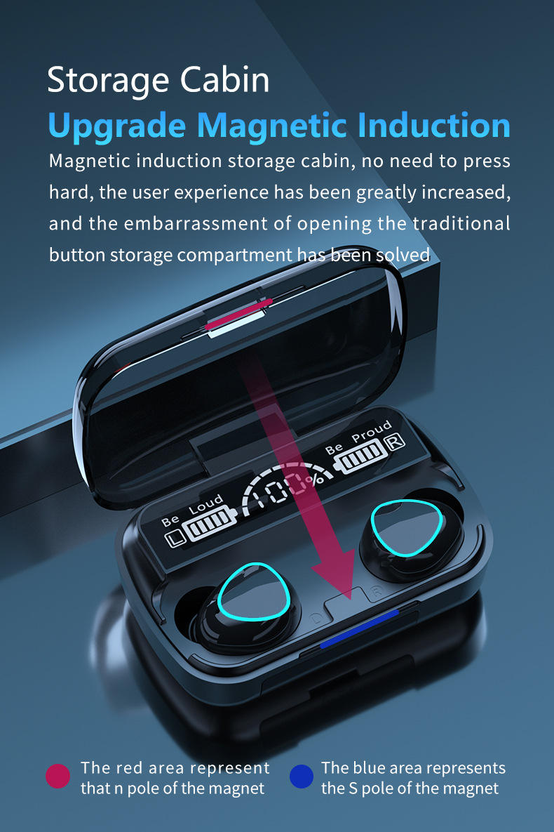 5.1 In-Ear Earbuds with Touch Control M10 TWS Noise-Reduced Mini Earphones and Power Bank Jl Chipset LED Battery Indicator product view