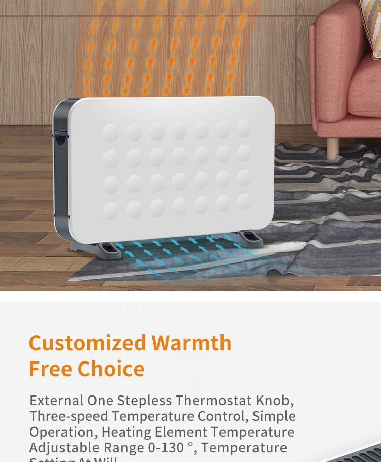 2000W Electric Convection Heater Digital With Remote Control Movetable Wheels Heating Wires Factory Price product view