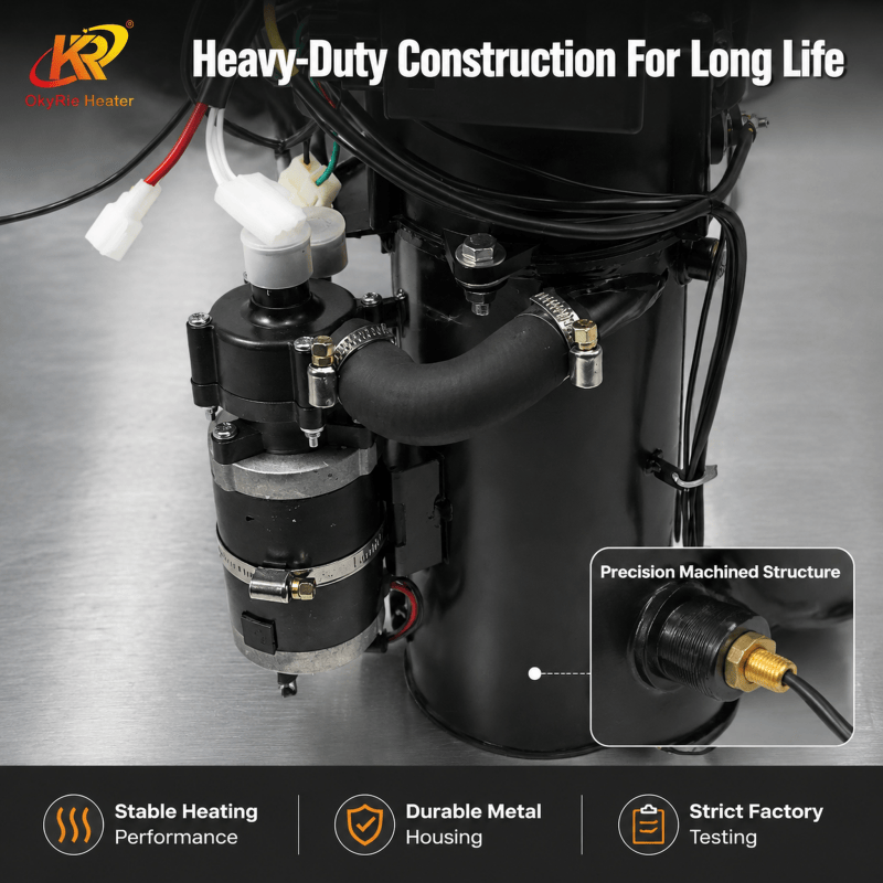 OkyRie WH-15B 15KW Diesel Only Hydronic Parking Heater Defrost Cabin Window Warm Engine Heavy Machinery Heater detail