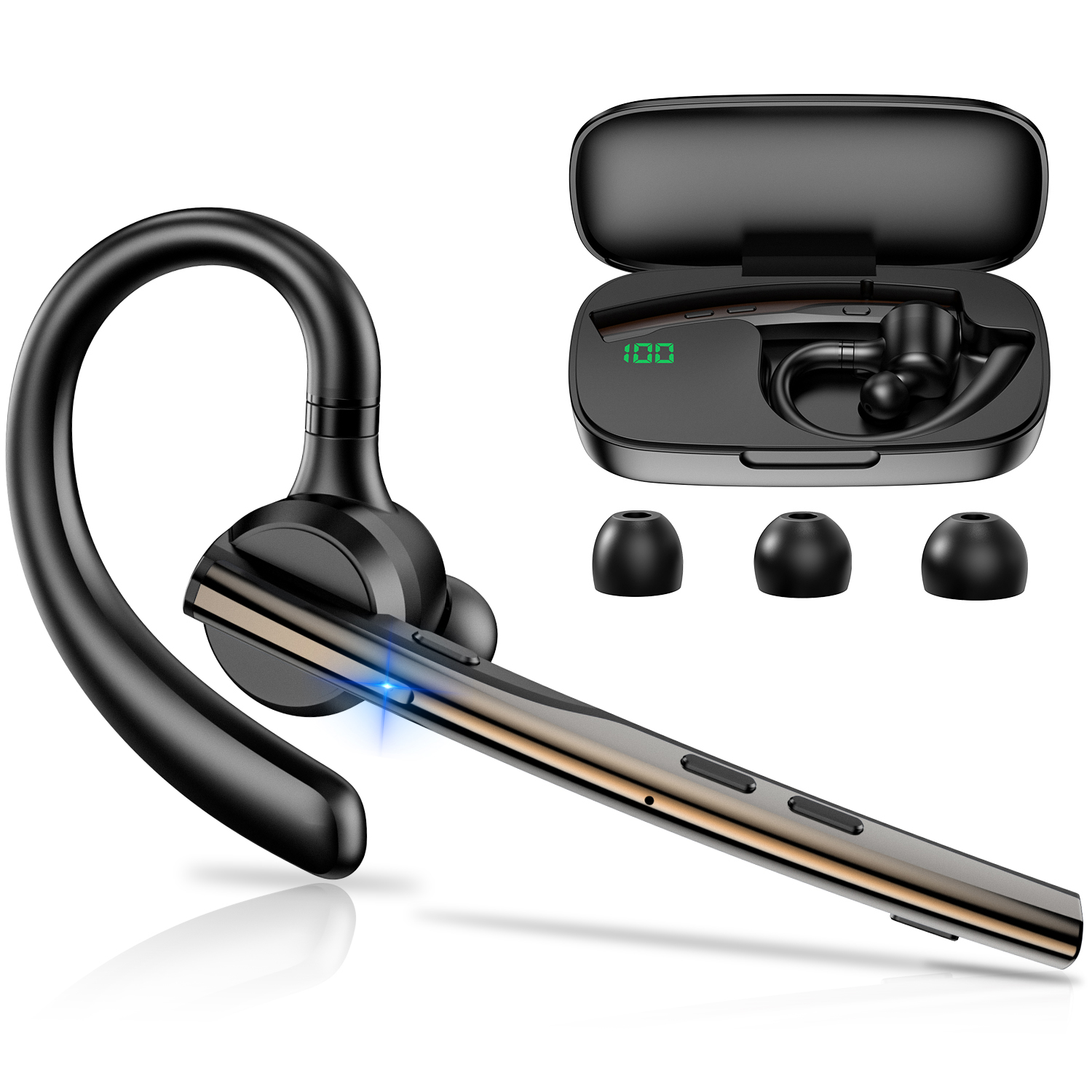 New Bee New Color V5.1 Bluetooth Headset Wireless Bluetooth Earpiece 72 Hrs Talk Time Hands Free Headset With Aptx HD Audio