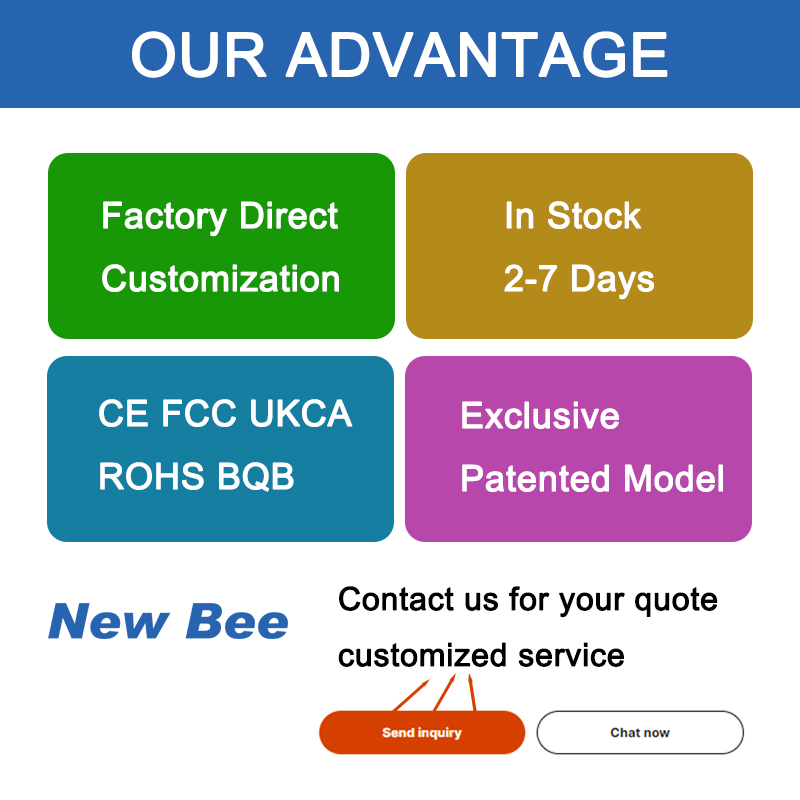 New Bee New Design Single Ear V5.0  Cell Phone Headset Wireless  Earpiece with 500mAh Charging Case detail