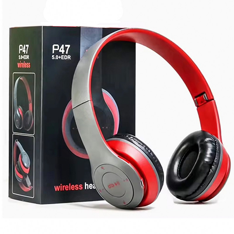 P47 Wireless Open-Ear Headphones Foldable ABS with LED HIFI Stereo Music Earphone Mic Head-mounted Support product view