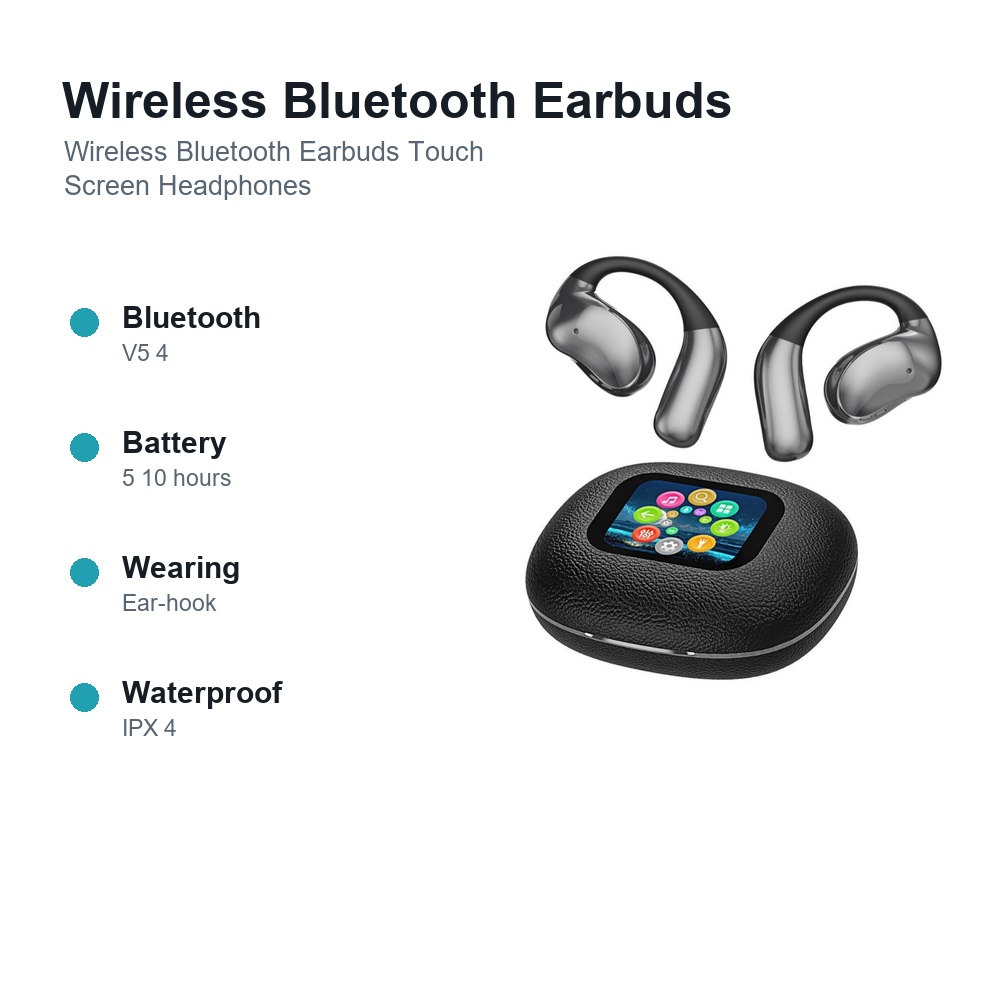 Wireless Bluetooth Earbuds Touch Screen Headphones product view