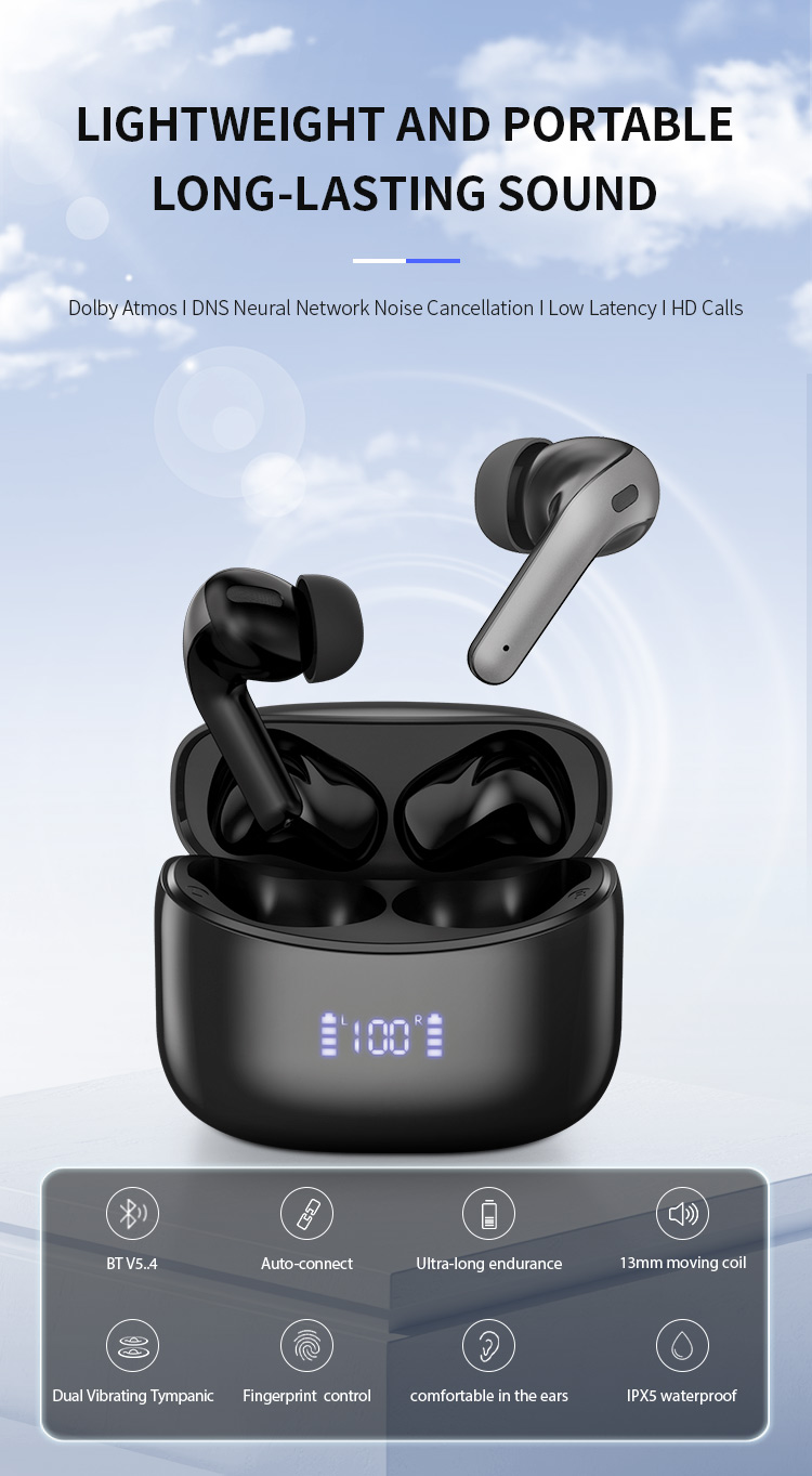 Custom Brand Portable TWS Earbuds Mini OEM X15 Wireless In-Ear Earphones Touch Control Fast Wireless Charging Digital Display JL detail