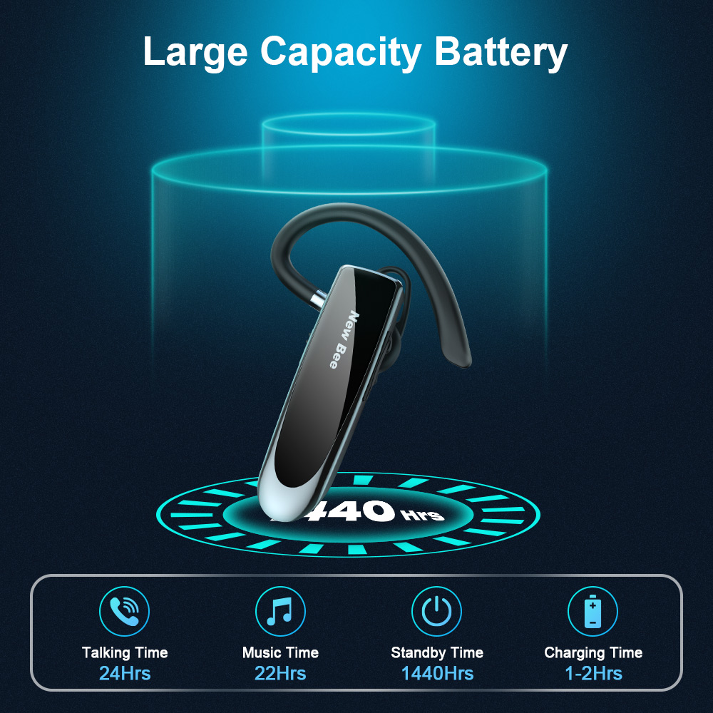 New Bee LC-B41 Branded Mini Single Wireless Earphone  Qualcomm 5.0 Headset Handsfree Headphone with Mic product view