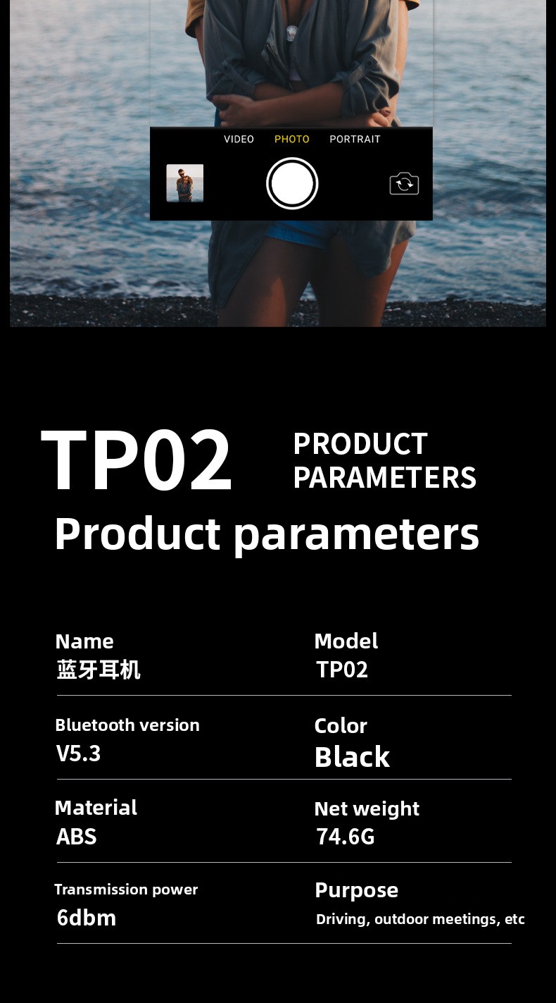 Sports  Headphones - High-Quality Noise-Canceling Multi-functional Long-Range Wireless Earphones with Touch Screen detail