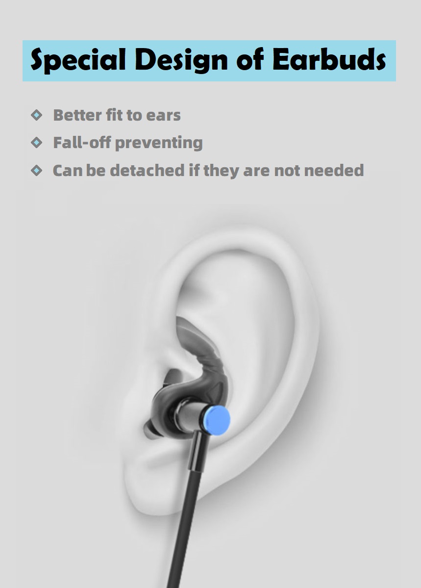Neckband Earbuds Anti-radiation Safe Air Tube Headsets  for Mobile Safety Handfree Sports Wireless Earphones detail