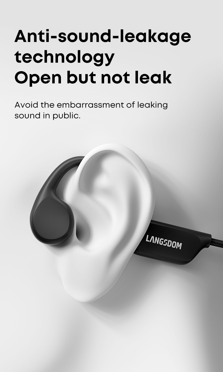 Custom OEM Bone Conduction Headphone Wireless Sport Earphones Open Ear TWS IPX8 Waterproof Bluetooth Headset With 16G TF Card detail
