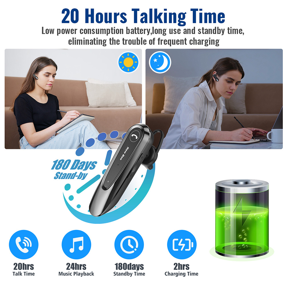 New Arrival New Bee QCC 3020 Chipset Business Headphone Single Ear Wireless  Earphone Headset LC-B45 detail