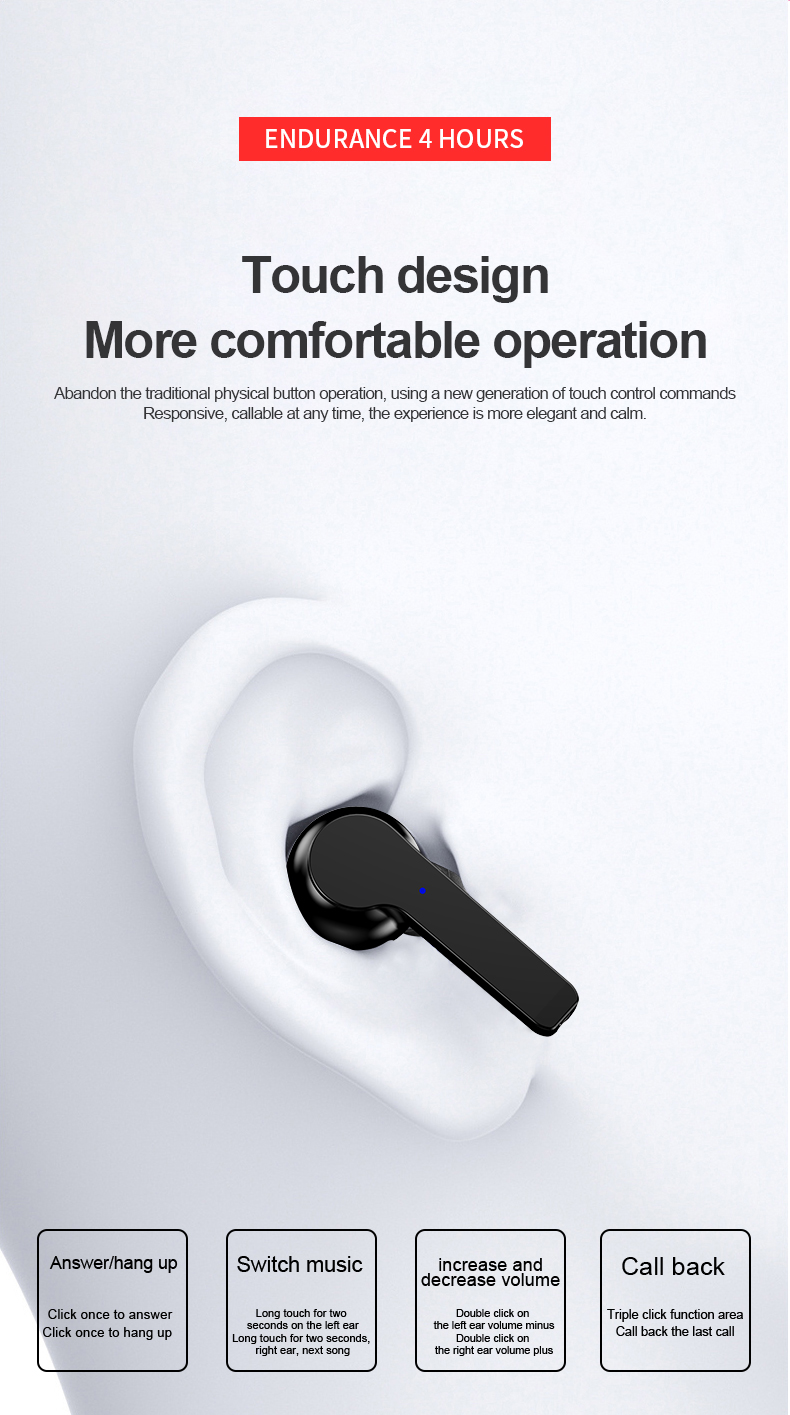 MGITEC TWS Small True Wireless Music bluetooth Earphones for Mobile Phone detail