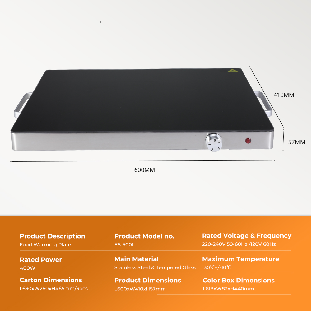 Best Price Indoor Outdoor 400w Household Kitchen Tray Hot Warm Plate Electric Glass Hot Plate for Food product view