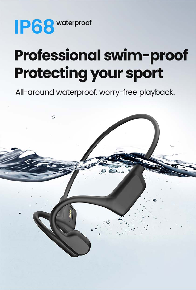 ALOVA New Design Bone Conduction Headphones IP68 Swimming Open Ear Wireless Headset Bluetooth Earphone detail