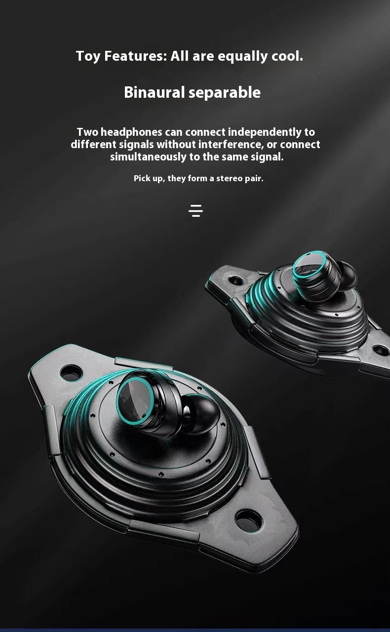 M25 Headset New Metal Mecha Style In-Ear Earphones With Low Power Digital Display Wireless for Esports Gaming detail