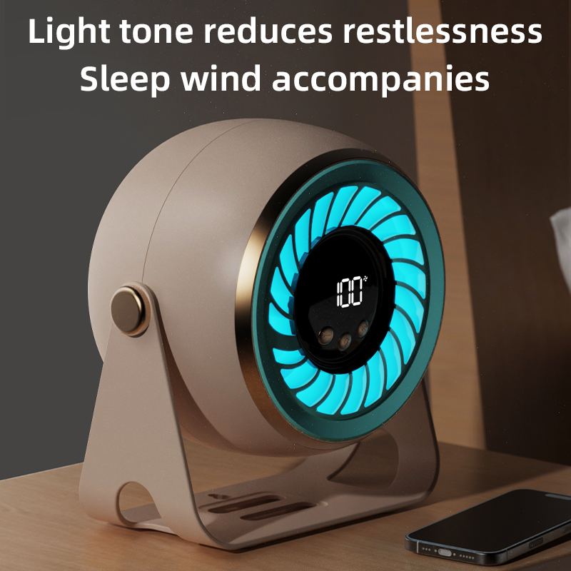 Wholesale Small Desktop Electric Fan Silent Plastic Turbine Circulation Wall Mount Charging Mini Portable Desk Air Cooling Fan product view