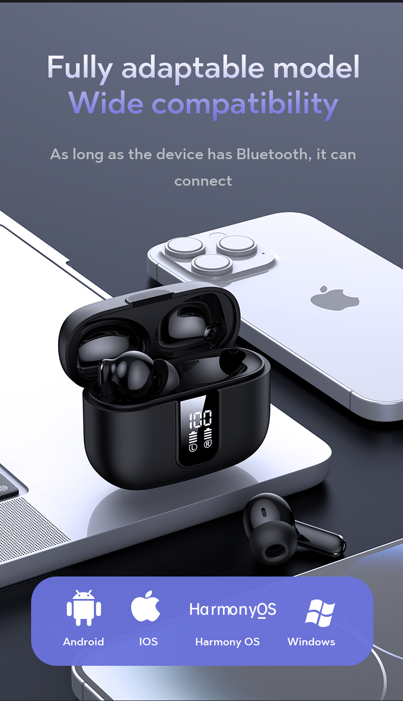 2025 Wireless Earphones with Noise Cancelling Sport Earbuds Headset Smart Touch Microphone ENC TWS Earphone detail