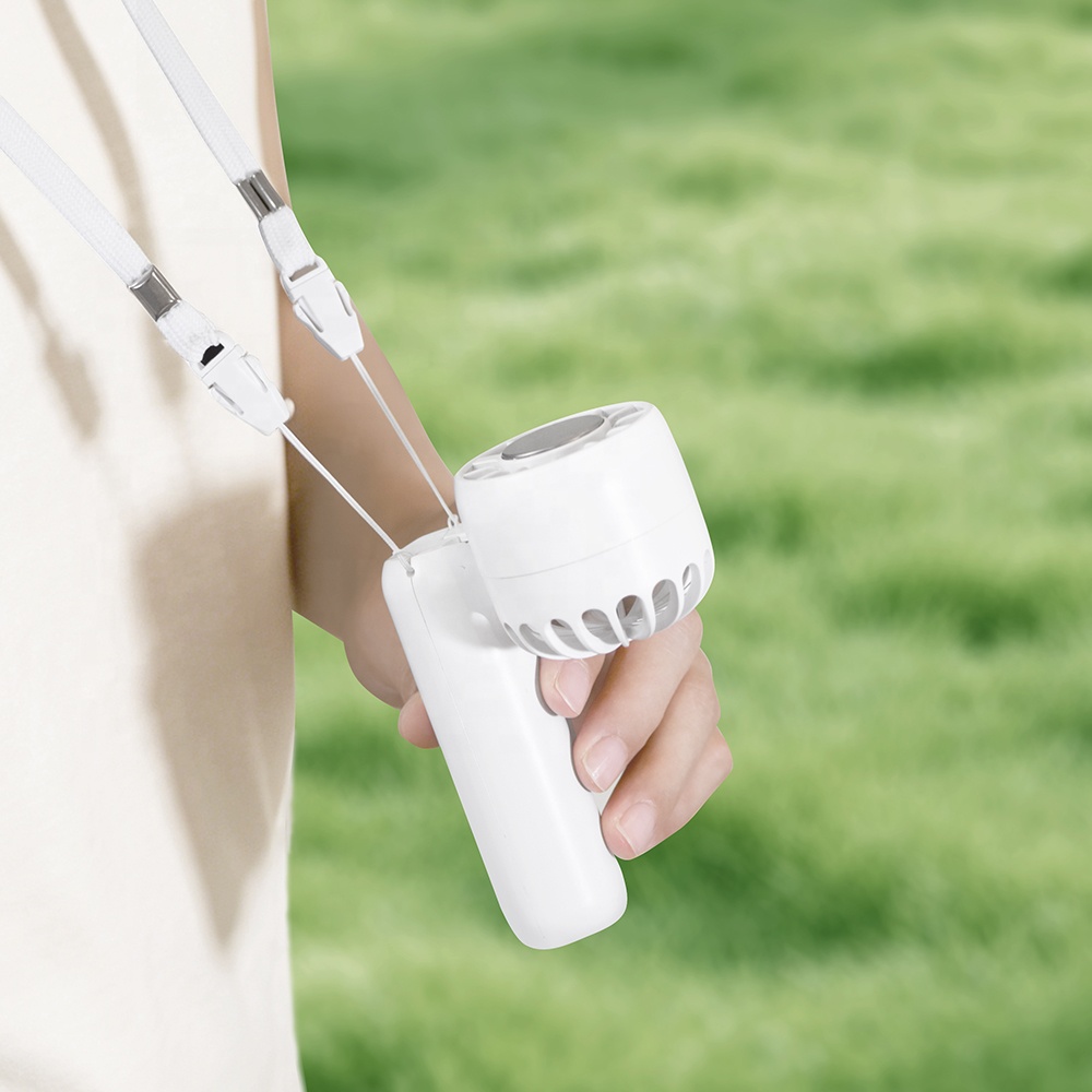 2026 Outdoor Summer Strong Wind Three-Speed Household Handheld Foldable Electric Portable Mini USB Rechargeable Air Cooling Fan product view