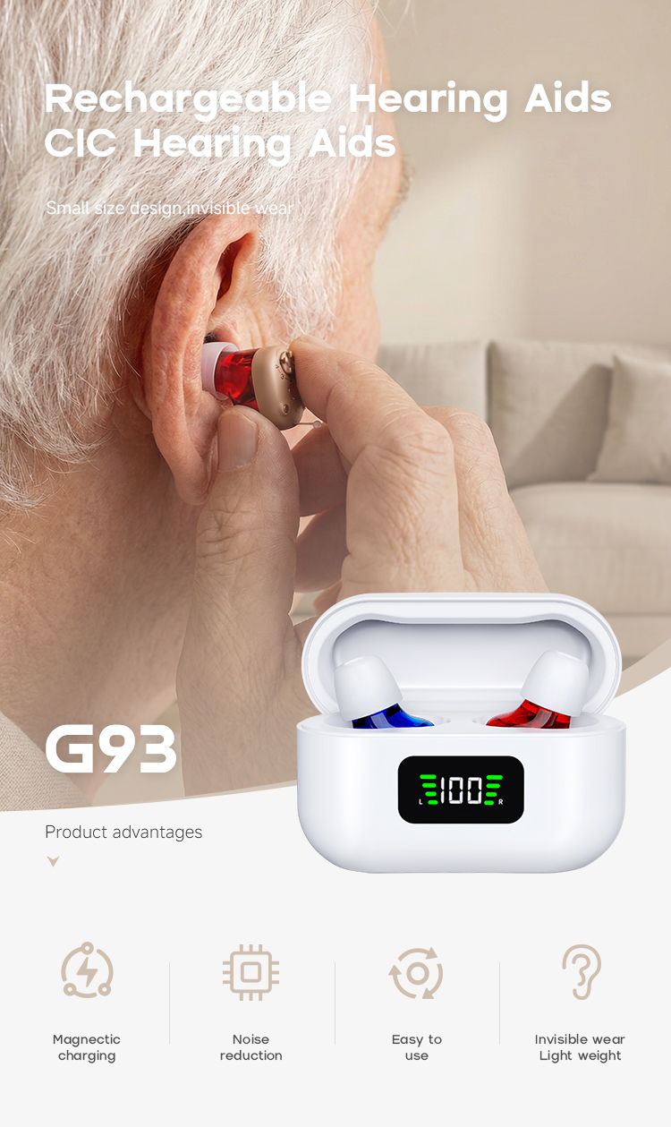 Greatears Rechargeable CIC In-Ear Hearing Aids-Portable Wind-Resistant for Elderly detail