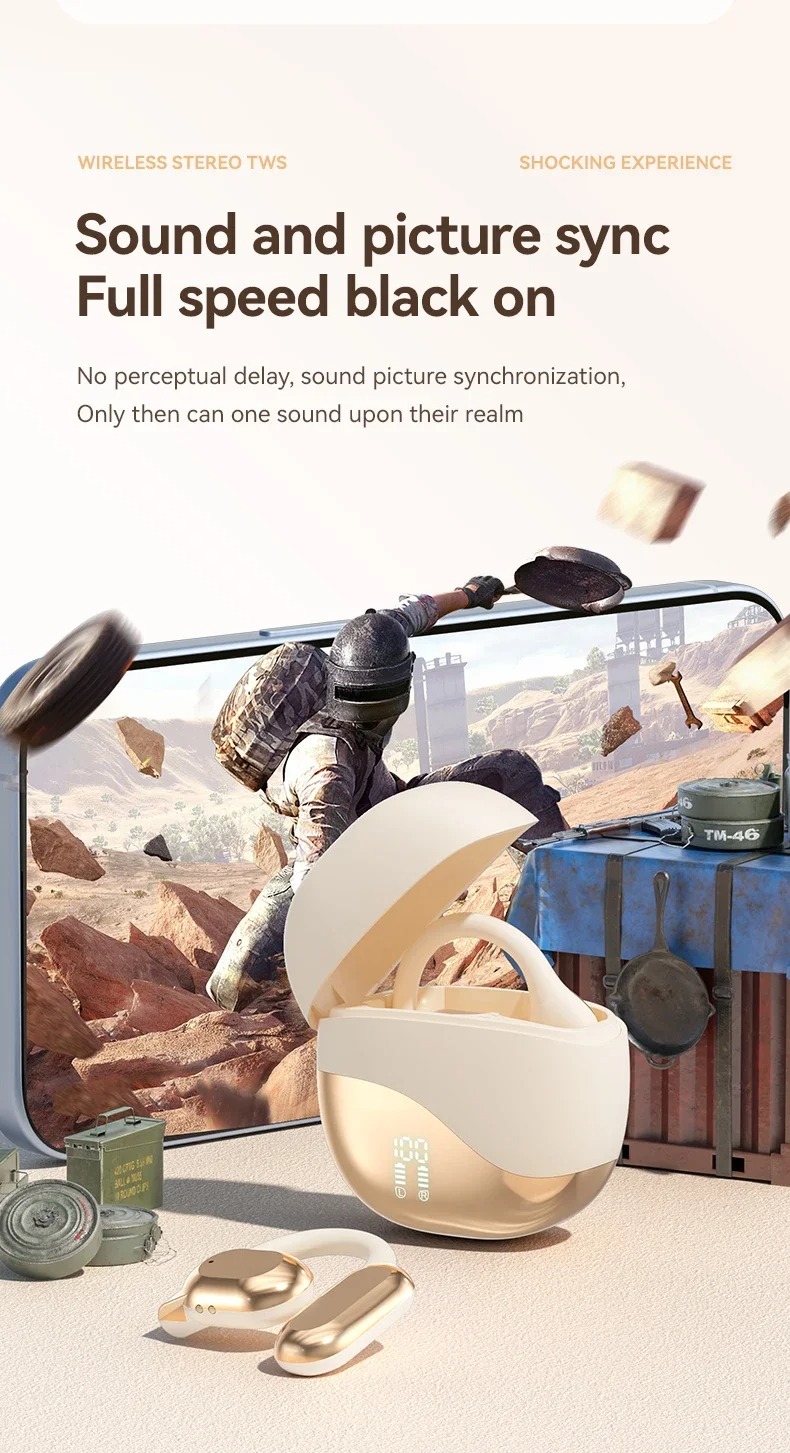 Hot Selling Ai Translator Earbuds 144 Languages Ear Hook Open air Conduction Tws BT Wireless Smart Translate Earphone detail