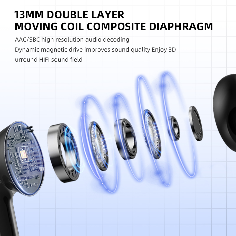 Custom Brand Portable TWS Earbuds Mini OEM X15 Wireless In-Ear Earphones Touch Control Fast Wireless Charging Digital Display JL product view