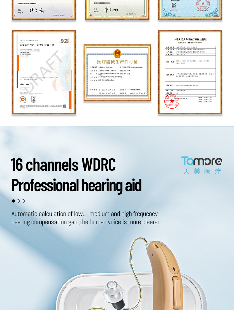 16-channel Bluetooth Rechargeable BTE Pluggable Digital Hearing Aids detail