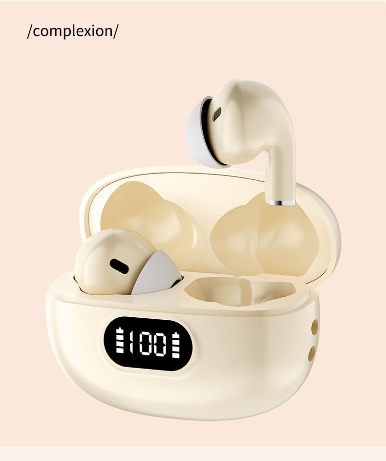 Wholesale Wireless Earbuds Semi in Ear Headphones Clear Call Digital Battery Display Charging Case for Work Travel Daily Use detail