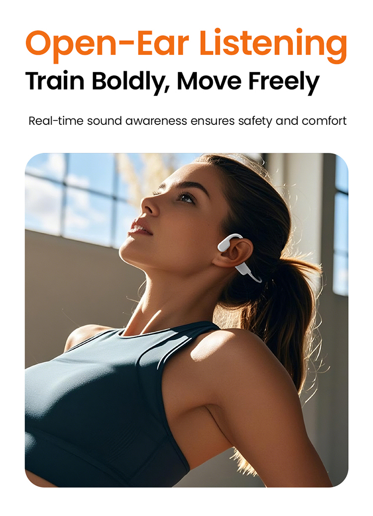 ALOVA New Product Ear Hook Secure Fit Open Ear Headphone IPX7 Bone Conduction bluetooth Sport Wireless Earphones for Cycling detail