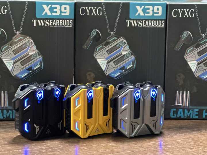 X39 Cyberpunk Design Gaming Wireless Earphone BT Headset Low Latency LCD Cool Breath Light High Quality TWS Sports Earbuds detail
