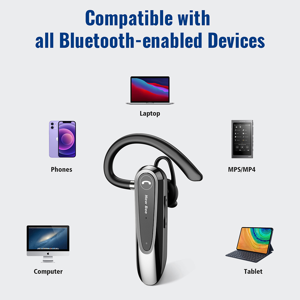 New Arrival New Bee QCC 3020 Chipset Business Headphone Single Ear Wireless  Earphone Headset LC-B45 detail
