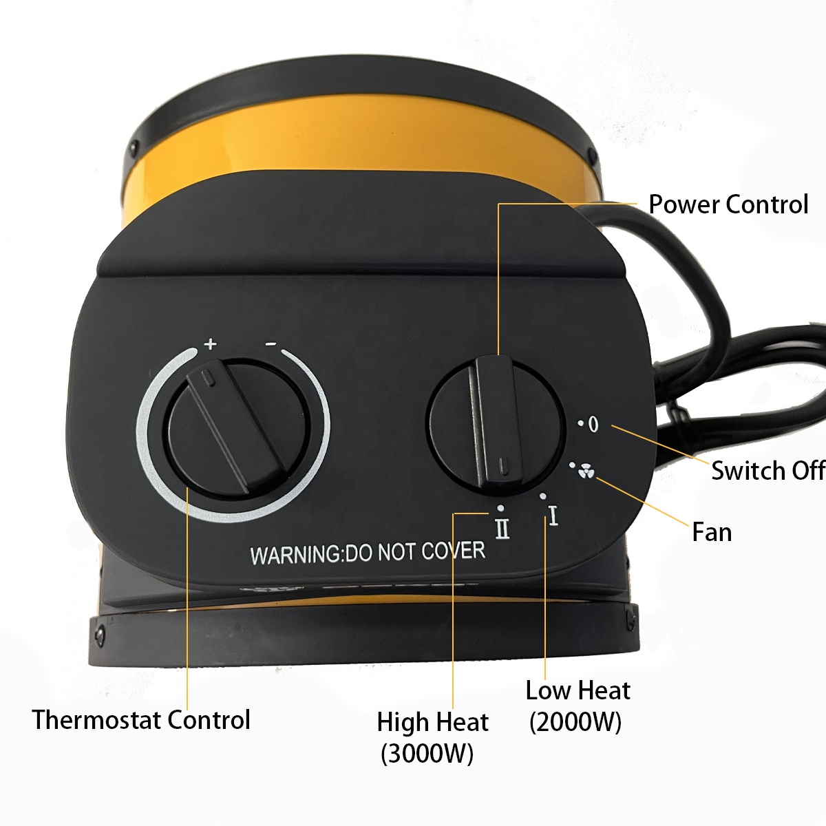 3KW Indoor Room Space Electric Fan Heaters Portable Industrial PTC Air Heater for Home Bedroom Office product view