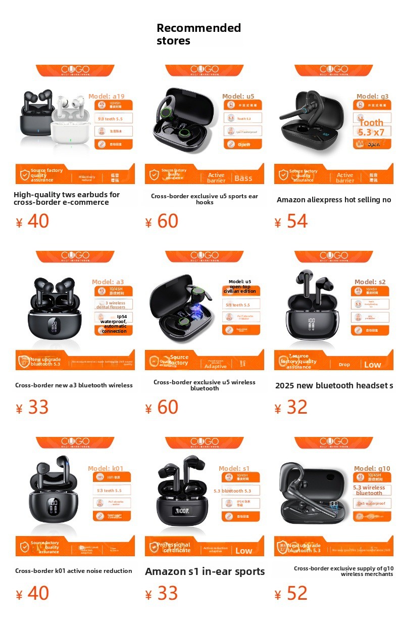 In-ear Noise-cancelling Headphones with High Sound Quality Water-resistant Wireless and Long Battery Life Earphone detail