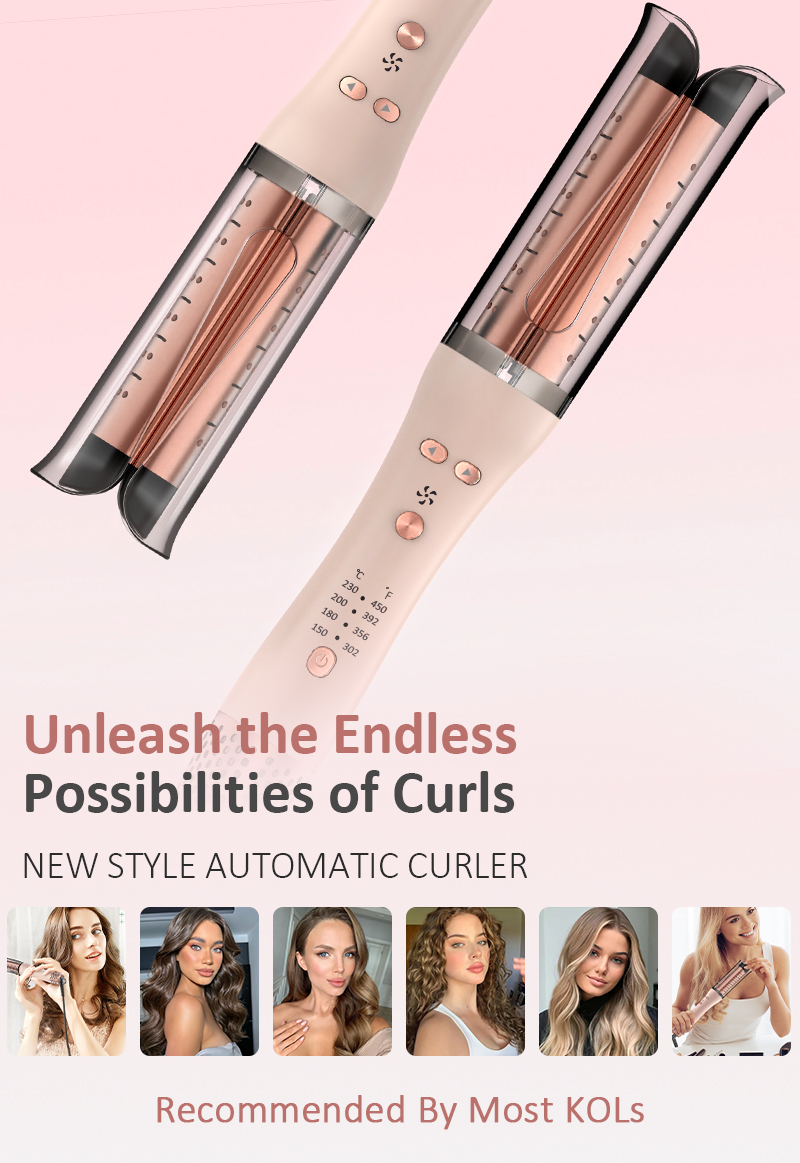 Automatic Ceramic Hair Curler Electric OEM&ODM 32mm Rotating Barrel Custom Colors PTC Heater 4 Temp Portable for Travel Home Use product view