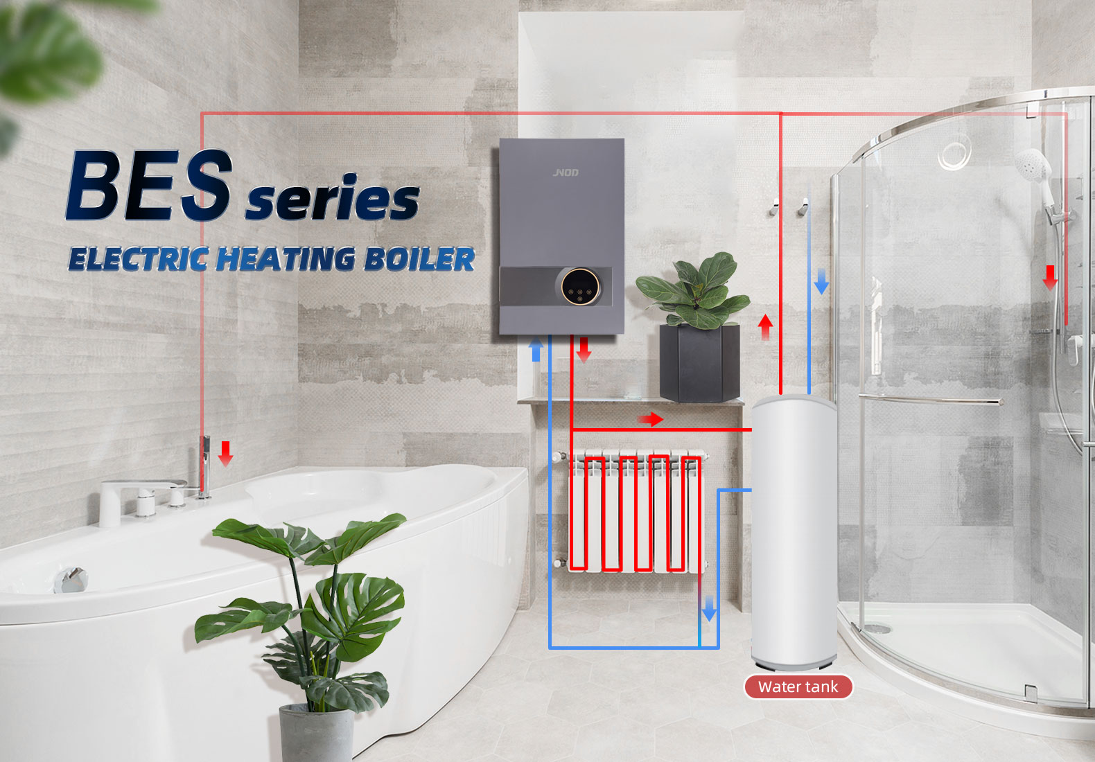 JNOD Wall Mounted Electric Tankless Heater for Radiator and Floor Water System Electric Heating Boilers detail