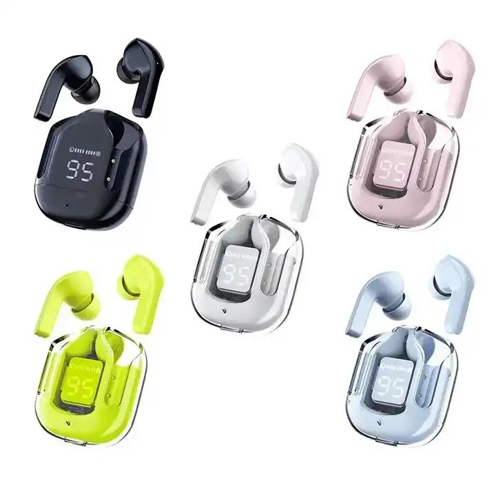 Hot Sale Air31 TWS Earbuds Transparent Crystal Wireless Earphone Pods In-Ear Headphone with LED Battery Indicator product view
